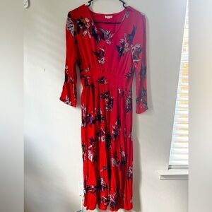 Red Floral Maxi Dress